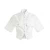 OFF-WHITE TOYBOX POPLIN CINCHED SHORT SLEEVE SHIRT