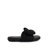 OFF-WHITE LINEN BOW PADDED SLIPPERS