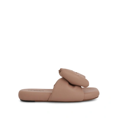 Off-white Nappa Bow Padded Slipper In Beige