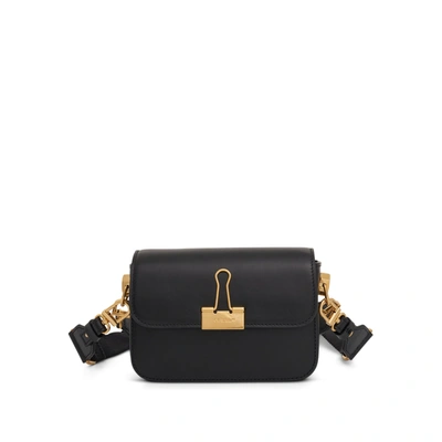 Off-white Plain Binder Small Shoulder Bag In Black