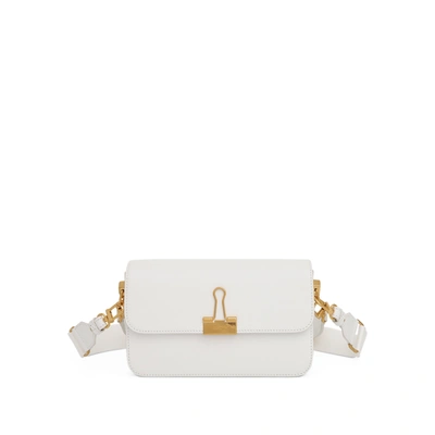 Off-white Plain Binder Small Shoulder Bag In White