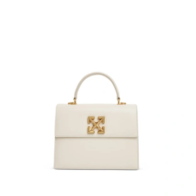 Off-white Jitney 2.8 Top Handle Leather Bag In White