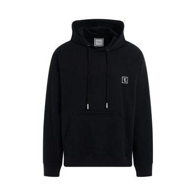 Wooyoungmi Cotton Back Logo Hooded Sweatshirt In Black