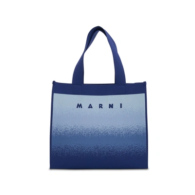 Marni Medium Shopping Tote In Zo535 Royal/powder B