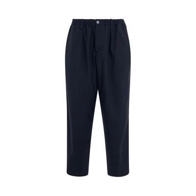 Marni Cropped Loose Fit Pants In Blue