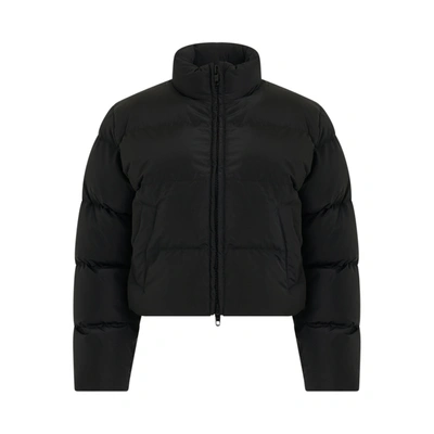 Balenciaga Shrunk Patent Puffer Jacket In Black