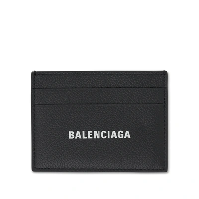 Balenciaga Cash Leather Card Holder In Black/white