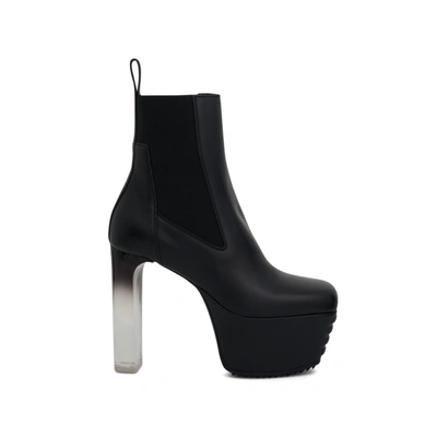 Rick Owens Minimal Grill Beatle Boots In Black