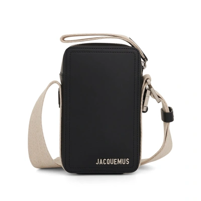 JACQUEMUS MEN'S LE CUERDA VERTICAL LEATHER BAG