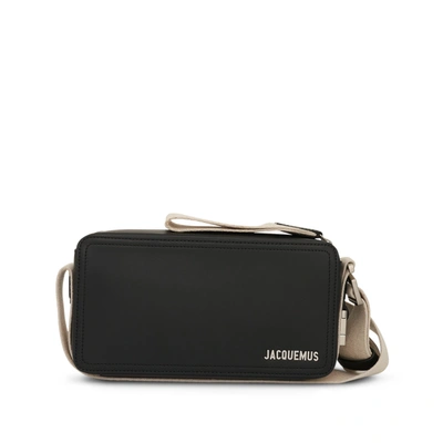 JACQUEMUS MEN'S LE CUERDA HORIZONTAL LEATHER BAG