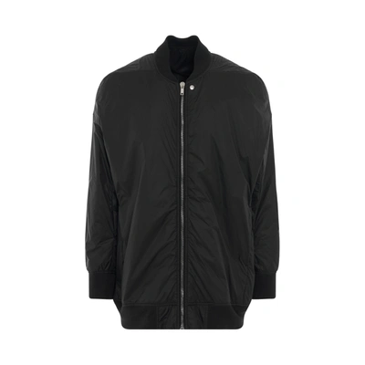 Rick Owens Woven Padded Bomber Jacket In Black