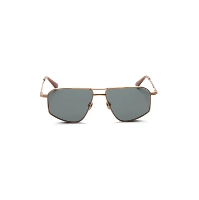 G.o.d Thirty Six Ii Sunglasses With Green Lens In Gold