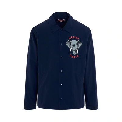 Kenzo Elephant Coach Jacket In Blue