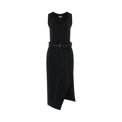 Alexander Mcqueen Trompe L'oeil Pencil Dress In Black