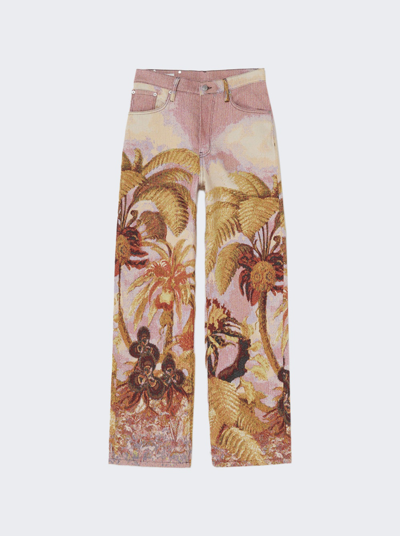 Dries Van Noten Jacquard Jeans In Pink