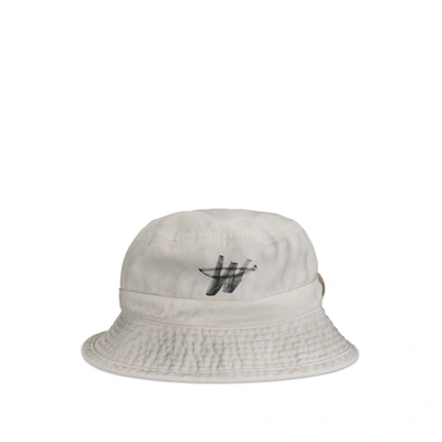 We11 Done Wd One Logo Bucket Hat In Gray