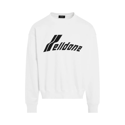 We11 Done Logo-print Cotton Sweatshirt In White