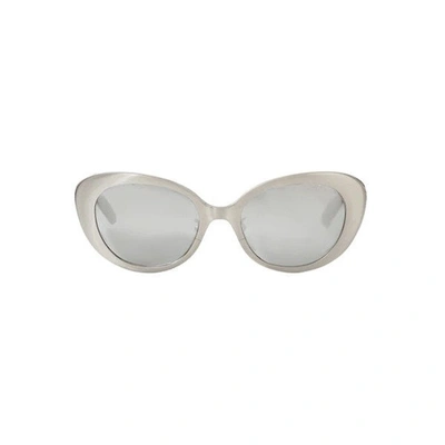Linda Farrow Women's White Gold W/platinum Lens Sunglasses In Black