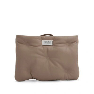 Maison Margiela Glam Slam Leather Clutch In Brown