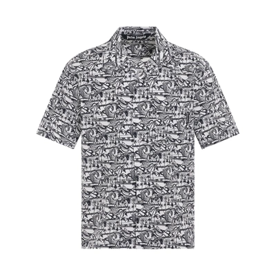 PALM ANGELS WAVES BOWLING SHIRT