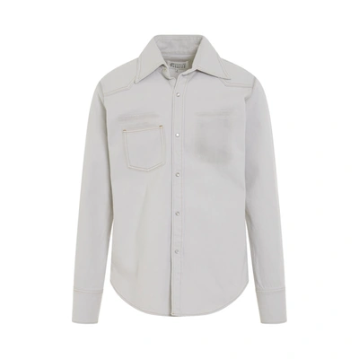 Maison Margiela Men's Chalk Selvedge Denim Shirt In Ice
