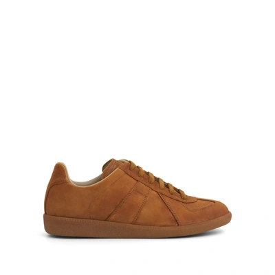 Maison Margiela Replica Leather Sneakers In Brown