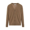 Maison Margiela Melange Cappuccino Wool Blend Cardigan