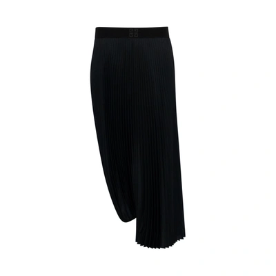 Givenchy Pleated Twisted Skirt In Black