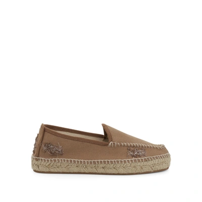 Maison Margiela Embroidered Espadrilles In Neutrals