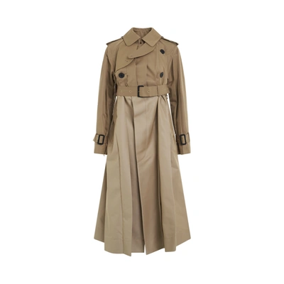 Sacai Cotton Gabardine Pleated Coat