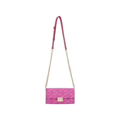 Moreau Gigi Monogram-pattern Leather Shoulder Bag In Pink