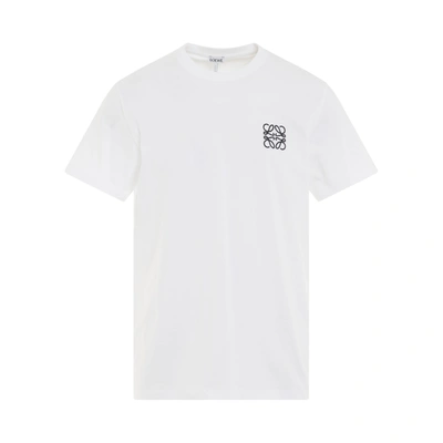 Loewe Slim-fit Logo-embroidered Cotton-jersey T-shirt In White