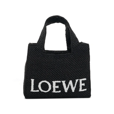 Loewe Logo编织托特包 In Black