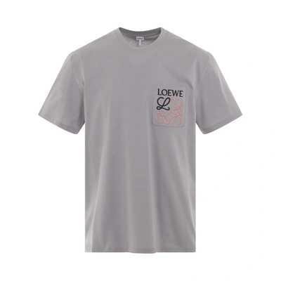 Loewe Pocket Anagram T-shirt In Grey