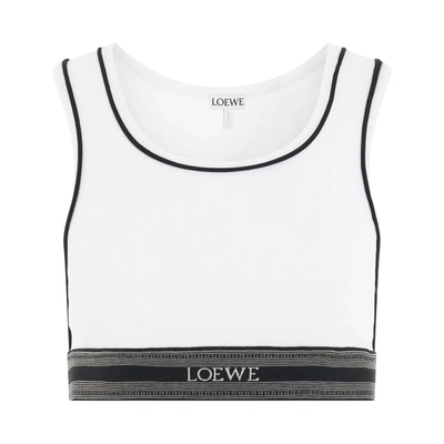 Loewe Stretch-ponte Sports Bra In White