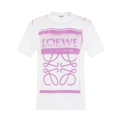 Loewe Anagram Printed T-shirt In White_pink_multicolor