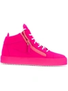 Giuseppe Zanotti Women's Velvet Mid Top Platform Sneakers