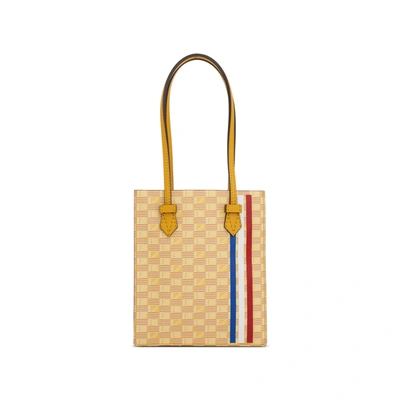 Moreau Cannes Vertical Tote Mm With Stripes In Brown