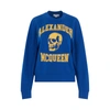 Alexander Mcqueen Skull-print Crew-neck Sweatshirt In Blue