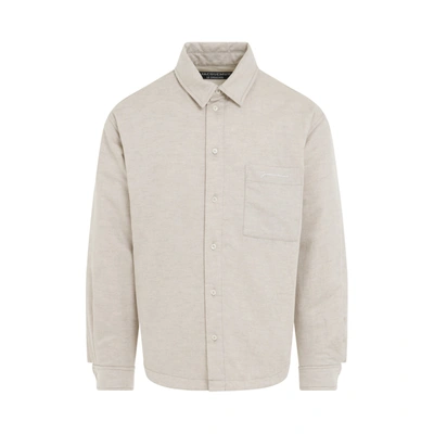 Jacquemus Boulanger Virgin Wool Puffed Over Shirt In Neutral