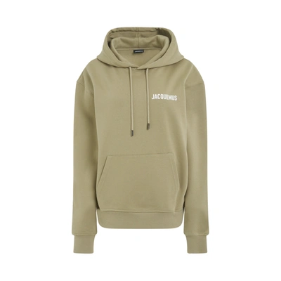 Jacquemus Embroidered Logo Hoodie In Green