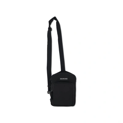 Balenciaga Explorer Crossbody Messenger Nylom Bag In Black