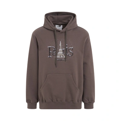 Doublet Graphic-print Cotton Hoodie In Brown