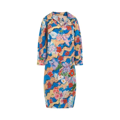 MARNI PRINTED POPLIN DRESS