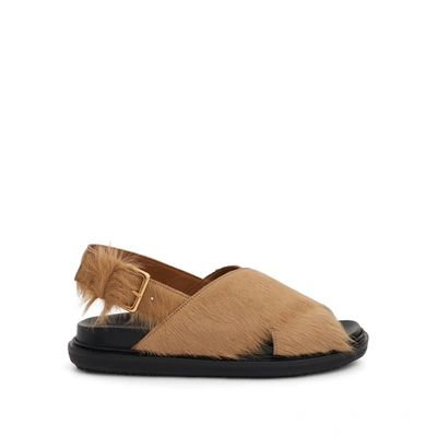 Marni Fussbett Long Hair Calfskin Sandal