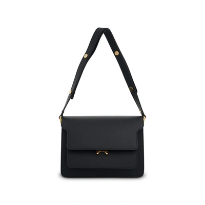 Marni Trunk Bag In Saffiano Leather In Black
