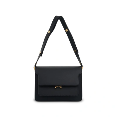 Marni Trunk Bag In Saffiano Leather In Znn Black