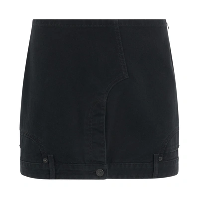 Balenciaga Upside-down Denim Miniskirt In Black