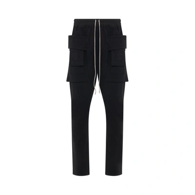 Rick Owens Drkshdw Creatch Cotton Cargo Trousers In Black