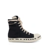 RICK OWENS DRKSHDW CARGO HIGH SNEAKERS WITH TEARS BUMPER